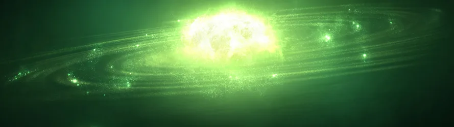 Cosmic Galaxy Light Display in Space - free space wallpaper 3840×1080
