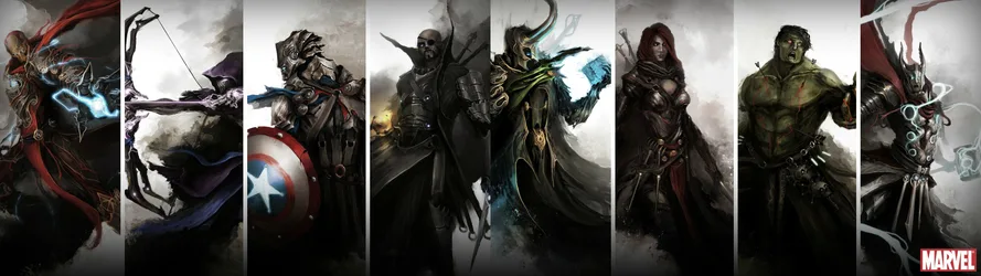 The Avengers Fantasy Art Ensemble - free movies & tv wallpaper 3840×1080