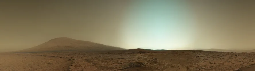 Martian Landscape Captured by NASA Curiosity Rover - free wallpaper 3840×1080