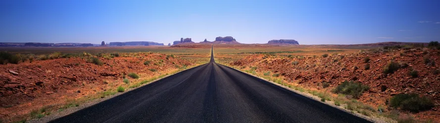 The Long Road Through Monument Valley - free landscapes wallpaper 3840×1080