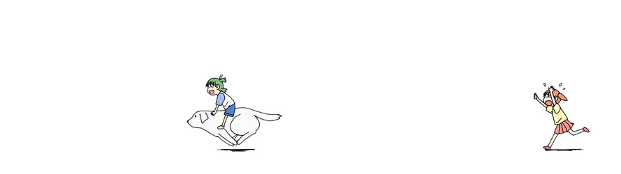 Yotsuba and Chiyo with Tadakichi-san in Yotsubato - free anime wallpaper 3840×1080