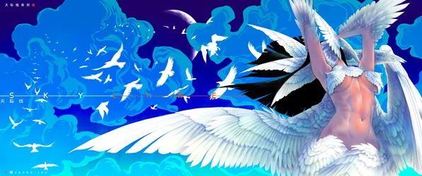 Celestial Wings Among The Clouds - free wallpaper 6774×2834