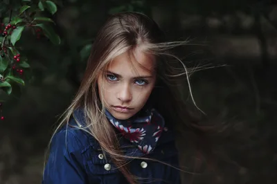 Young Girl with Blue Eyes in Garden Setting - free wallpaper 2048×1363