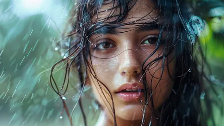 Woman With Wet Hair and Glasses in Rain - free people & portraits wallpaper 2880×1620