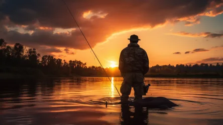 Fisherman Casting Line at Sunset Over Water - free people & portraits wallpaper 3840×2160