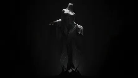 Veiled Figure in Darkness - free dark wallpaper 3840×2160