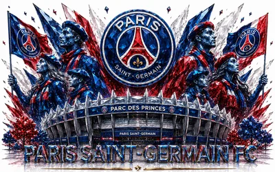 Paris Saint-Germain FC Stadium and Logo Artwork - free sports wallpaper 3840×2400
