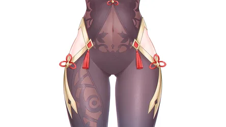 Shenhe of Genshin Impact in Purple Bodysuit - free anime wallpaper 2560×1440