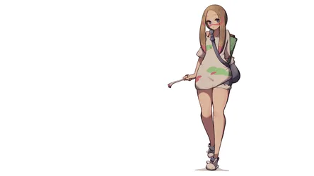 Mina from Pokémon Sun and Moon with Paint Supplies - free wallpaper 1920×1080