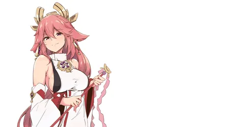 Yae Miko in Traditional Kimono - free anime wallpaper 2560×1440