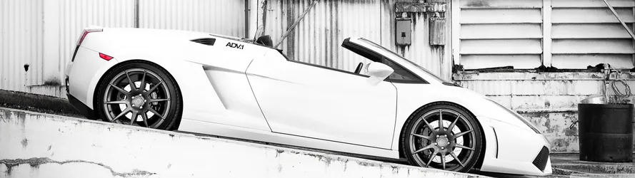 White Lamborghini Gallardo Convertible with ADV.1 Wheels - free cars & vehicles wallpaper 3840×1080
