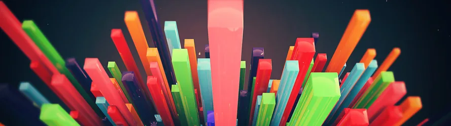 Colorful 3D Blocks Digital Art - free abstract wallpaper 3840×1080