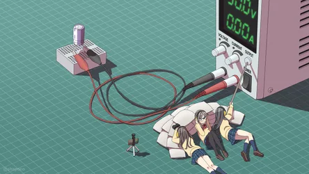 Schoolgirls Testing Electronics in the Lab - free wallpaper 3840×2160