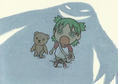 Yotsuba Koiwai and Her Teddy Bear Under the Moon - free wallpaper 2027×1448