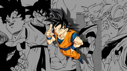 Son Goku Dragon Ball Super Collage - free wallpaper 1920×1080