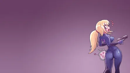 Samus Aran in Zero Suit Surprised - free wallpaper 1920×1080
