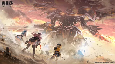 Nikke The Goddess of Victory Battle Squad in Combat - free wallpaper 4096×2304