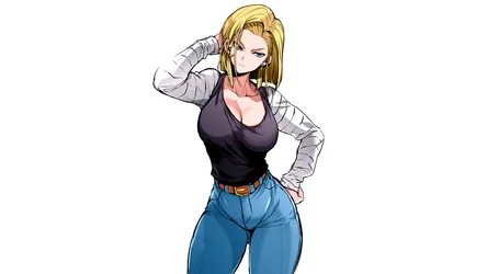 Android 18 in Casual Denim - free wallpaper 2560×1440