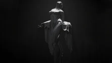 Veiled Figure in Darkness - free wallpaper 3840×2160