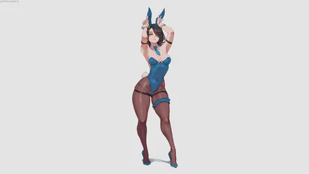 Bunny Girl in Blue Bodysuit - free wallpaper 8889×5000