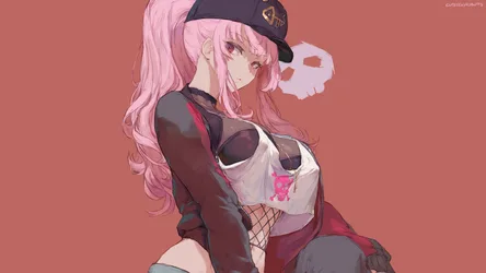 Mori Calliope of Hololive in Pink Hair - free wallpaper 6838×3846