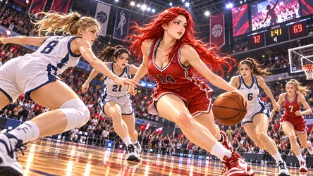 Basketbol Komanda Basketbolistki Sportsmenki Devushki Ryzhai - Women's Basketball Game Action - free wallpaper 8360×4705