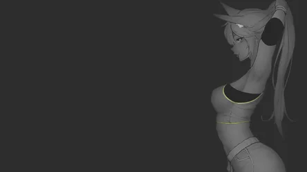 Anime Girl in Athletic Wear Profile View - free wallpaper 1920×1080