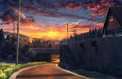 Golden Hour at the Japanese Overpass - free wallpaper 1920×1248