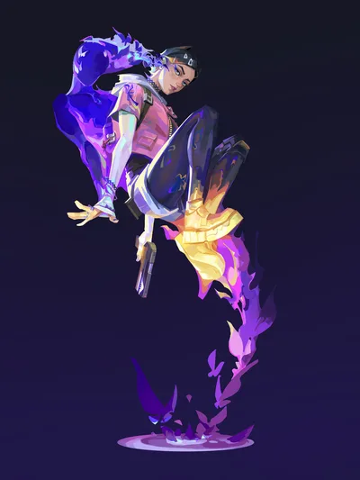 Clove from Valorant in Purple Energy Combat Gear - free wallpaper 2500×3332