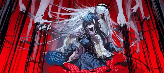 Rolua Noa in Red and Blue - free anime wallpaper 4096×1819