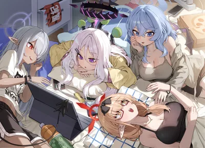 Blue Archive Girls Gaming Together - free anime wallpaper 5546×4007