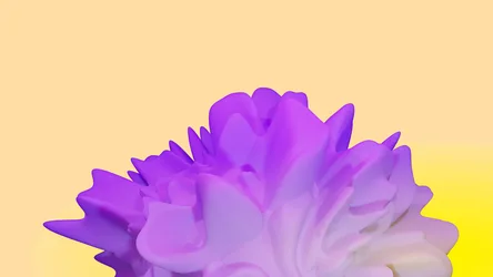 Purple Bloom on Golden Gradient - free art & design wallpaper 1920×1080