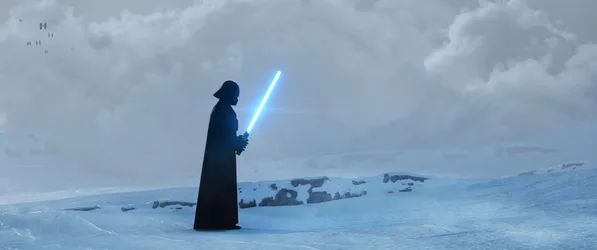 Anakin Skywalker Standing in the Snow with Lightsaber - free movies & tv wallpaper 5120×2142
