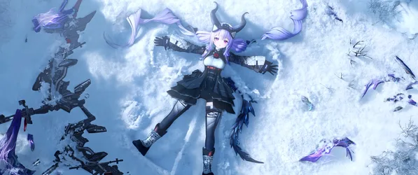Typhoeus in the Snow Arknights Endfield - free anime wallpaper 3840×1608