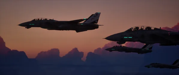 Ace Combat 8 Wings of Theve Fighter Squadron at Dawn - free wallpaper 3440×1440