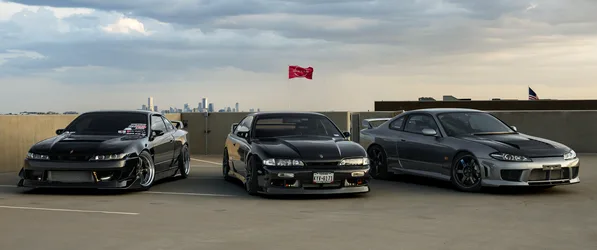 Nissan Silvia Japanese Import Tuners Lined Up - free cars & vehicles wallpaper 3440×1440