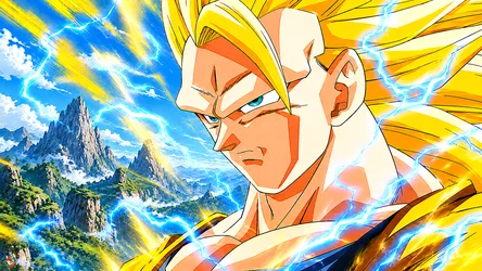 Super Saiyan Goku in Epic Power-Up Transformation - free anime wallpaper 3231×1818