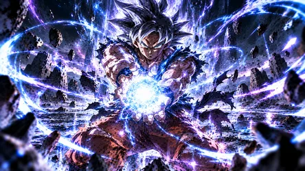 Ultra Instinct Power Burst with Electric Energy - free wallpaper 1672×941