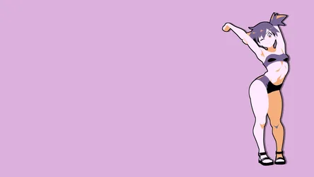 Misty Stretching in Pokémon Retro Style - free anime wallpaper 6080×3420