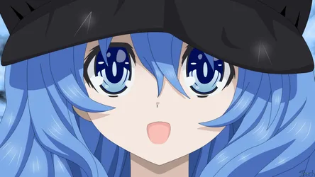 Anime Girl with Large Blue Eyes and Black Hat - free anime wallpaper 7680×4320