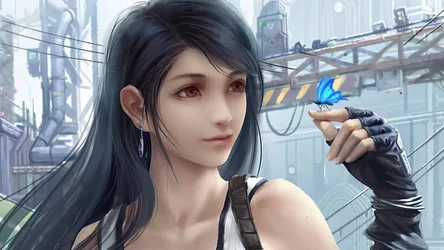 Cyberpunk Woman With Blue Butterfly On Futuristic Rooftop - free gaming wallpaper 1920×1080