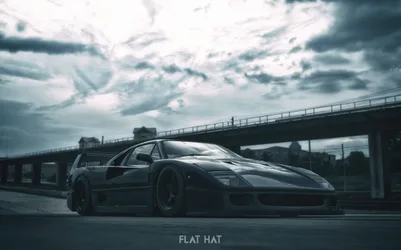Black Sports Car Under Bridge with Dramatic Sky - free cars & vehicles wallpaper 1920×1198