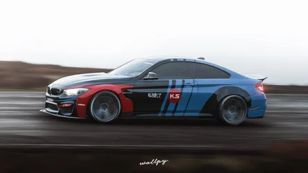 BMW M4 Racing Livery in Motion - Blue and Red Sports Car - free cars & vehicles wallpaper 3840×2160