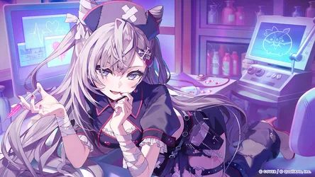 Vestia Zeta of Hololive in Her High Tech Laboratory - free anime wallpaper 1920×1080