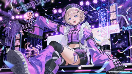 Todoroki Hajime of Hololive on Neon Stage - free anime wallpaper 1920×1080