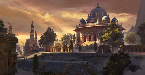 Golden Palace at Sunset - free wallpaper 3840×2000