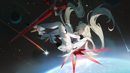 Phoenix Reffaella of Zenless Zone Zero in Space - free anime wallpaper 7200×4050