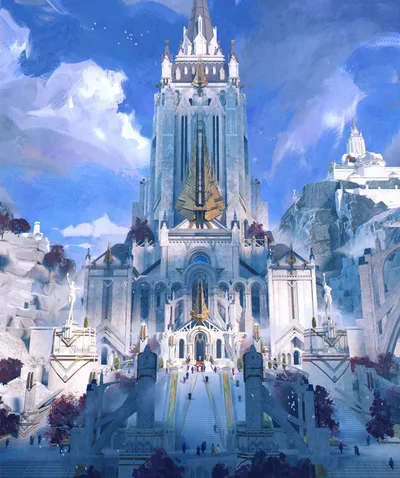 Heavenly Cathedral in the Clouds - free architecture wallpaper 1920×2294