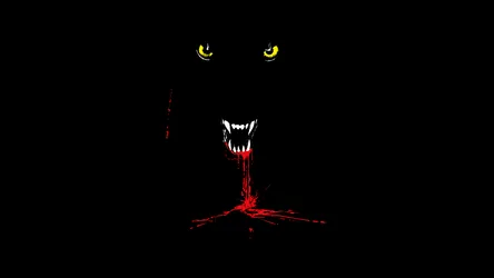 Creature of the Night with Bared Teeth and Yellow Eyes - free dark wallpaper 3840×2160