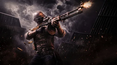 Tactical Operator in Combat Stance with Shotgun and Scope - free wallpaper 7680×4320
